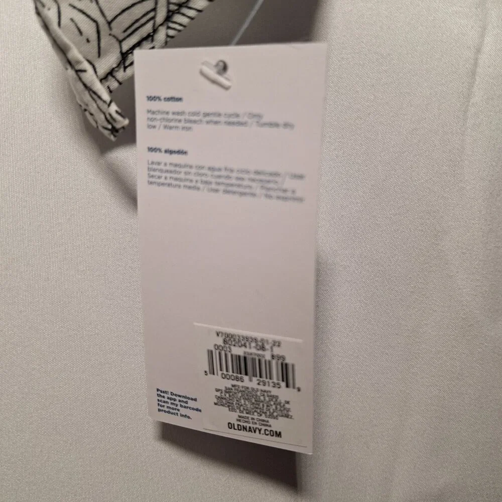 Old Navy Dog Bandanna - Black White Tropical L-XL